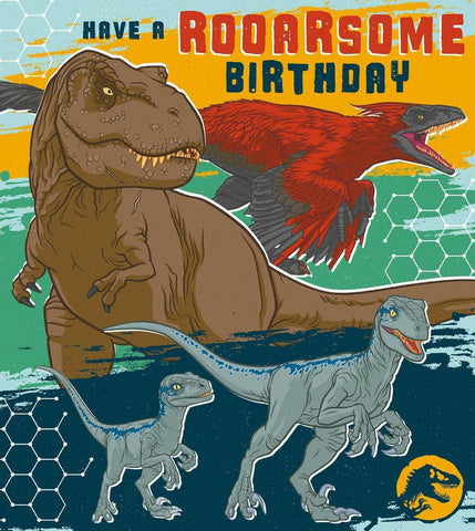Jurassic World Birthday Roarsome Card, Officially Licensed Product an Official Jurassic World Product