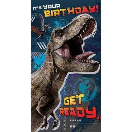 Jurassic World Happy Birthday Card with Sticker Sheet an Official Jurassic World Product