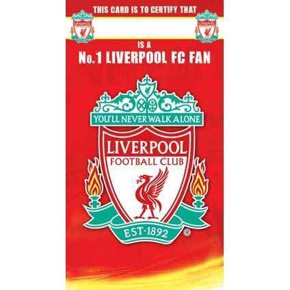 Liverpool Certificate Happy Birthday Greeting Card an Official Liverpool FC Product