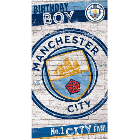 Manchester City Birthday Boy Card & Badge an Official Manchester City FC Product
