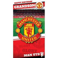 Manchester Utd Grandson Birthday Card with Badge an Official Manchester United FC Product