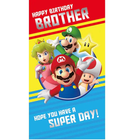 Mario Bros Brother Birthday Card an Official Mario Bros Product