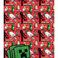 Minecraft Christmas Wrapping Paper, Gift Wrap, 4 Sheets & 4 Tags an Official Minecraft Product