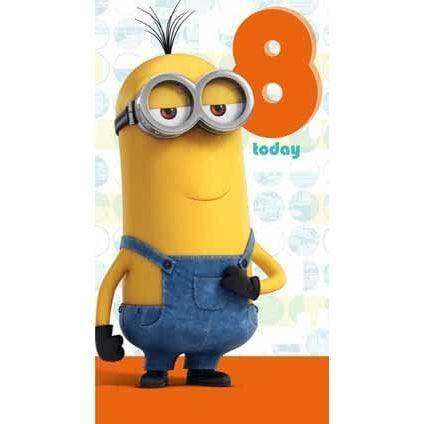 Minion Movie Age 8 Birthday Card an Official Despicable Me Product