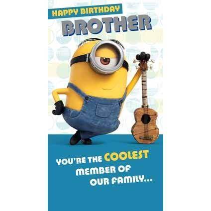 Minion Movie Brother Birthday Card an Official Despicable Me Product