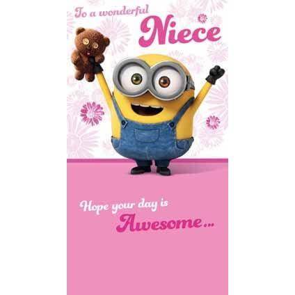 Minion Movie Niece Birthday Card an Official Despicable Me Product