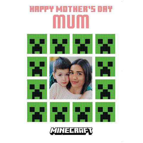 Mothers Day Photo Personalised Card by Minecraft an Official Minecraft Product