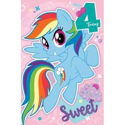 My Little Pony 4th Birthday Card an Official My Little Pony Product
