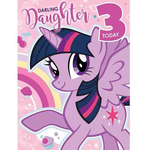 My Little Pony Age 3 A4 Birthday Card an Official My Little Pony Product