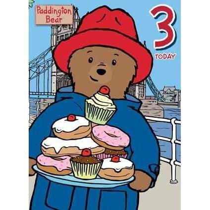 Paddington Bear Age 3 Birthday Card an Official Paddington Bear Product