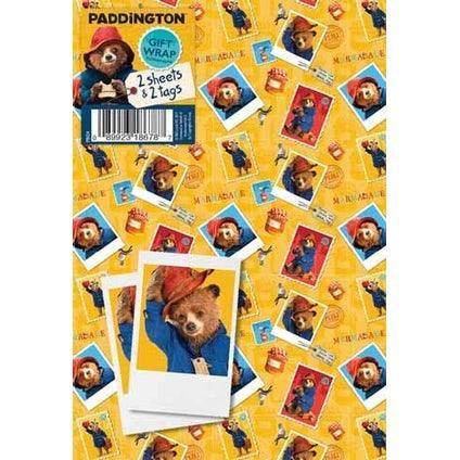 Paddington Bear Gift Wrap 2 Sheets & Tags an Official Paddington Bear Product