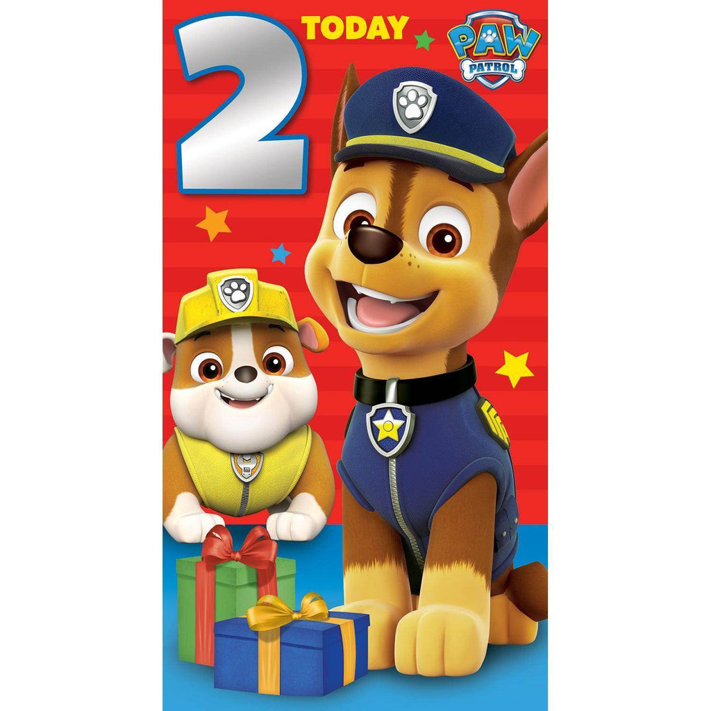 Paw Patrol Age 2 Birthday Card an Official Paw Patrol Product