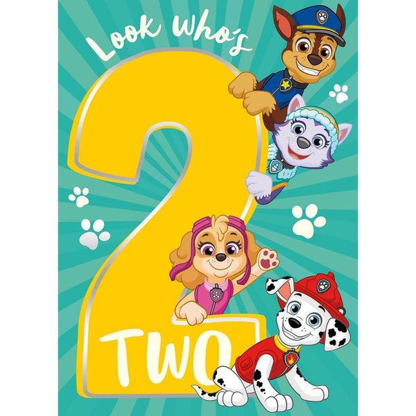 Paw Patrol Age 2 Birthday Card
