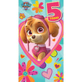 Paw Patrol Age 5 Birthday Girl Card an Official Paw Patrol Product