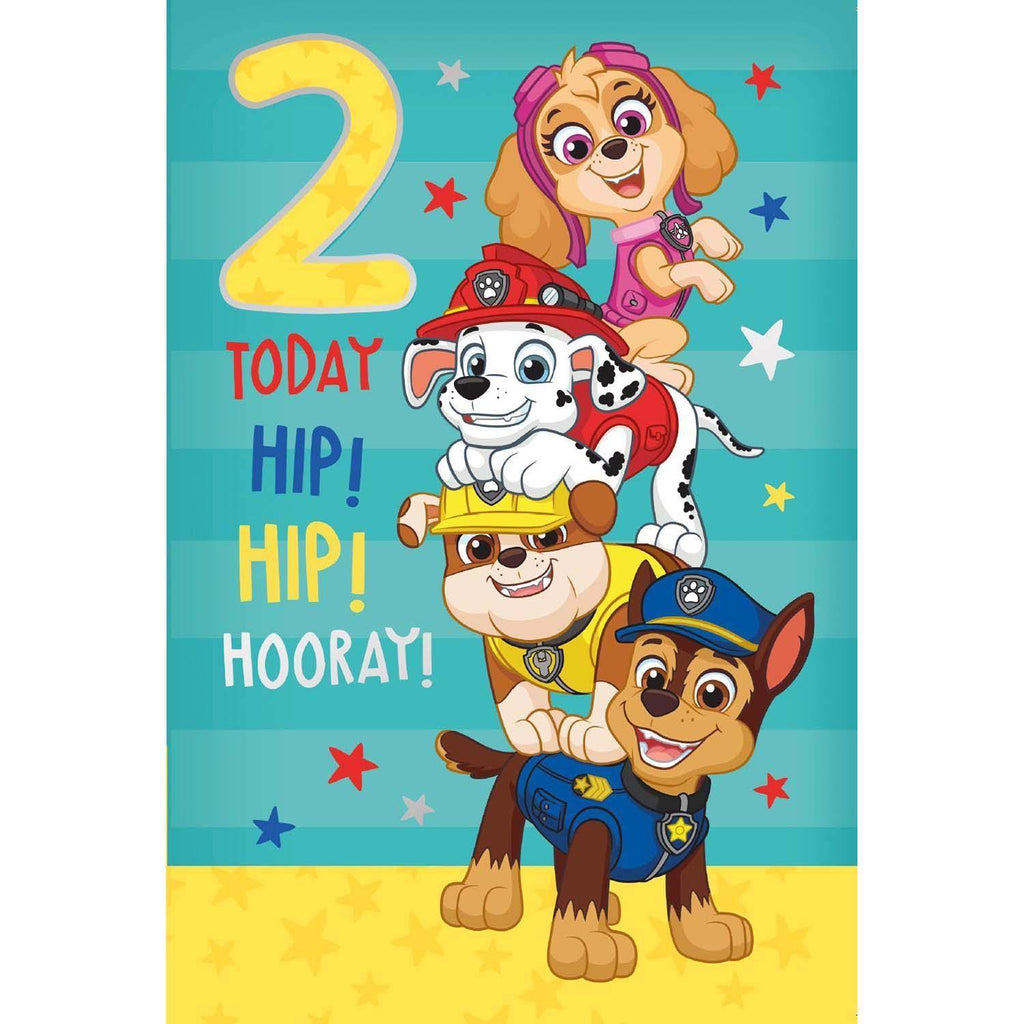 Paw Patrol Birthday Card Age 2, Officially Licensed Product an Official Paw Patrol Product