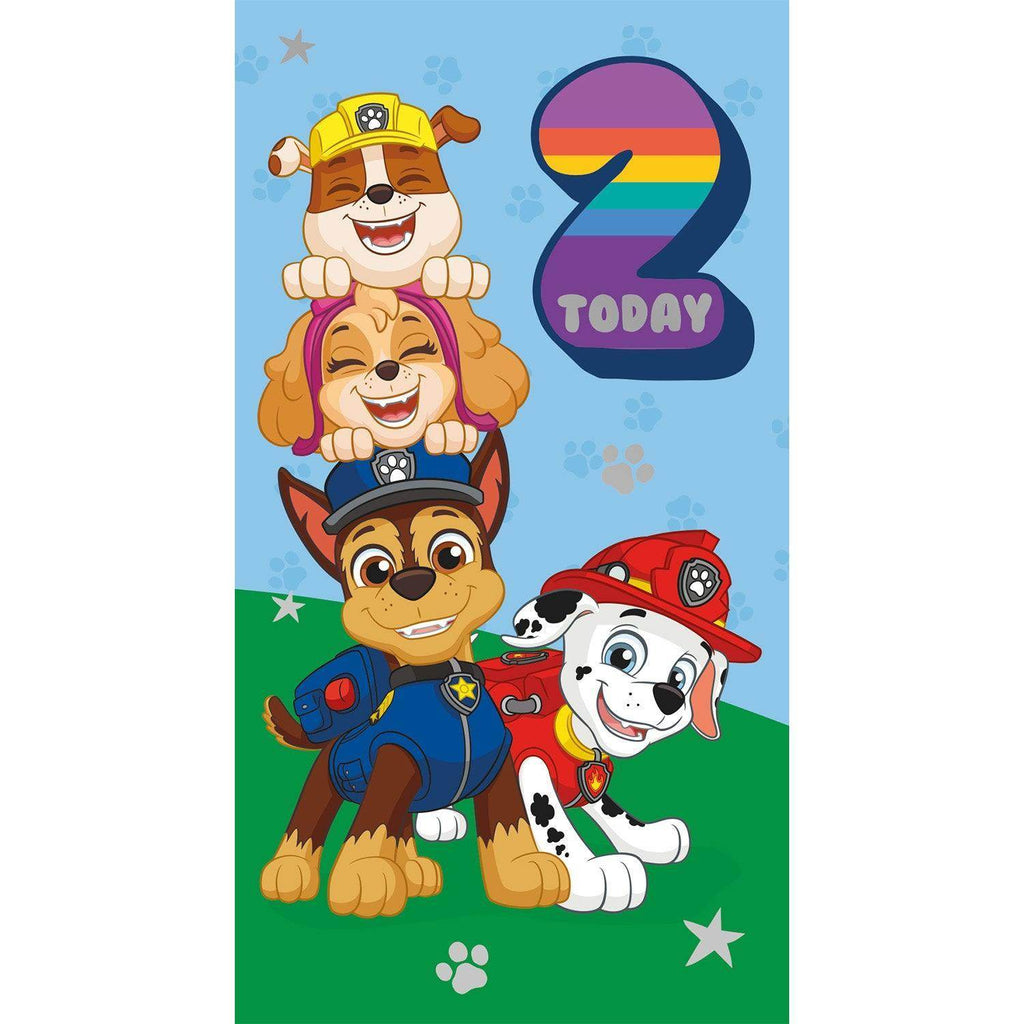 Paw Patrol Birthday Card Age 2, Officially Licensed Product an Official Paw Patrol Product