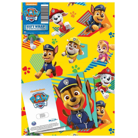 Paw Patrol Gift Wrap 2 Sheets and Tags an Official Paw Patrol Product