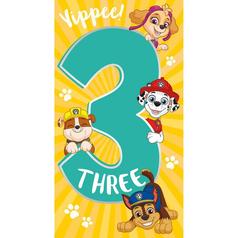 Paw Patrol Official Age 3 Birthday Card, Yippee! Three an Official Paw Patrol Product
