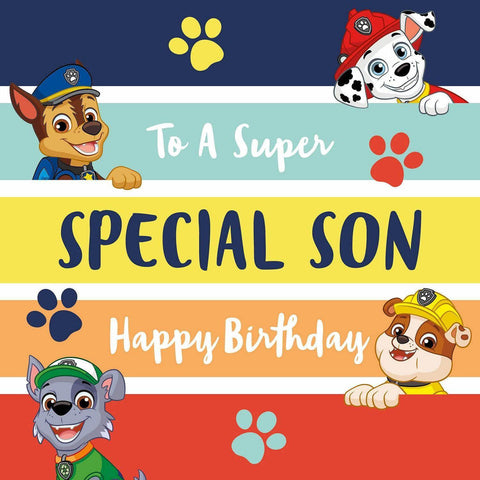 Paw Patrol Official Birthday Card, To A Super Special Son an Official Paw Patrol Product