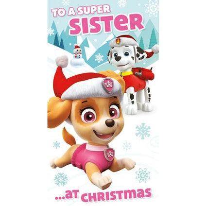 Paw Patrol Sister Christmas Card an Official Paw Patrol Product