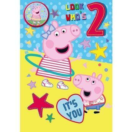 Compra Biglietto d'auguri e badge per 4 anni di Peppa Pig ufficiale