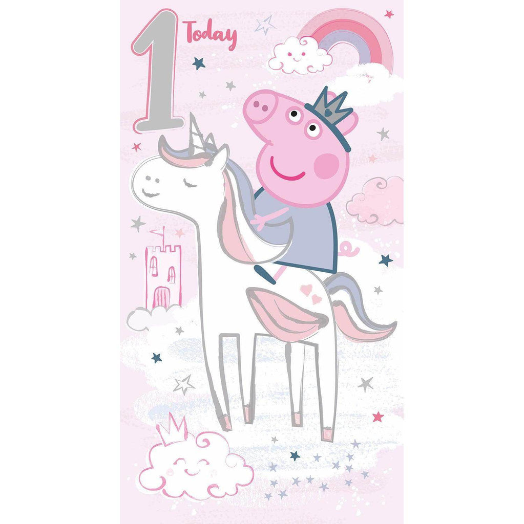 Peppa Pig Age 1 Birthday Card, Princess Peppa an Official Peppa Pig Product