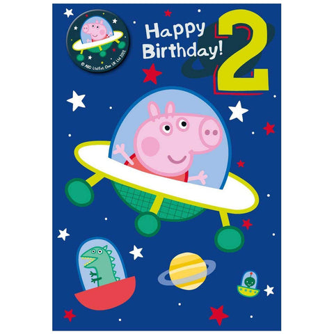 Compra Biglietto d'auguri e badge per 4 anni di Peppa Pig ufficiale