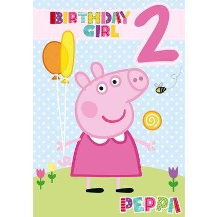 Peppa Pig Age 2 Birthday Girl Card an Official Peppa Pig Product