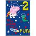 Peppa Pig Age 2 Space Birthday Card an Official Peppa Pig Product