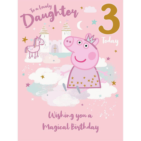 Peppa Pig Age 3 Daughter Birthday Card an Official Peppa Pig Product