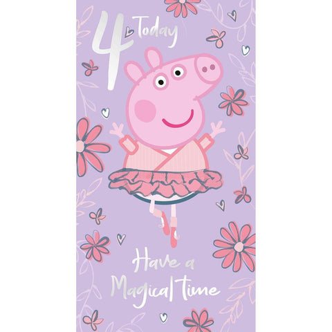 Peppa Pig Age 4 Birthday Card, Have a Magicial Time an Official Peppa Pig Product