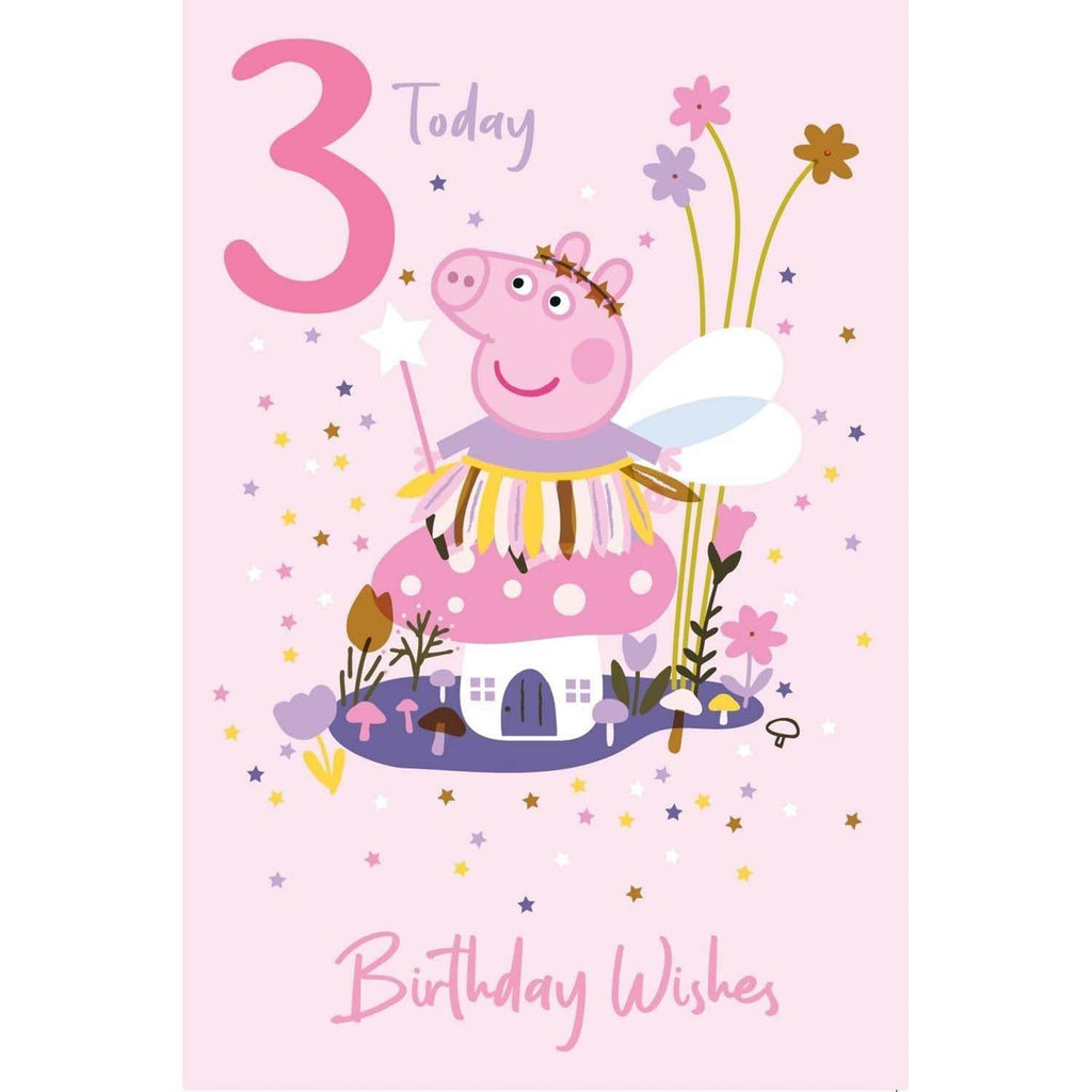 Peppa Pig Birthday Card Age 3, Officially Licensed Product an Official Peppa Pig Product