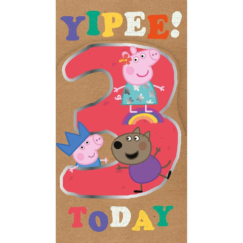 Peppa Pig Birthday Card, Yippee 3 Today! an Official Peppa Pig Product