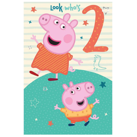 Peppa Pig Look Whos 2 Card Birthday Card an Official Peppa Pig Product