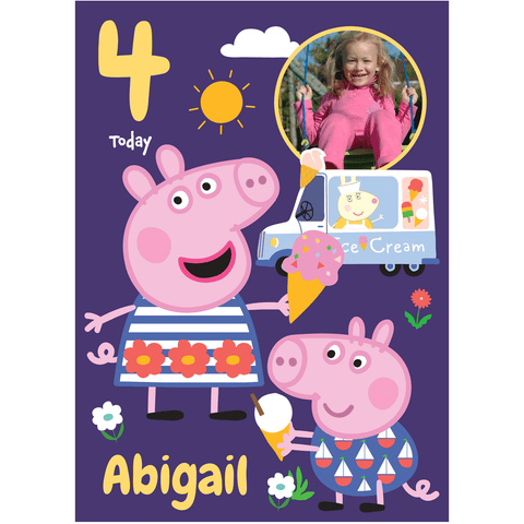 Peppa Pig Personalised Age, Name and Photo Birthday Card an Official Peppa Pig Product