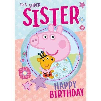 Peppa Pig Sister Birthday Card an Official Peppa Pig Product