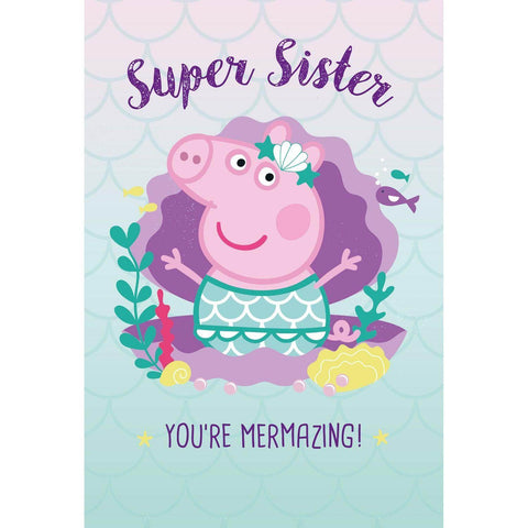 Peppa Pig Sister Birthday Card, Super Sister an Official Peppa Pig Product