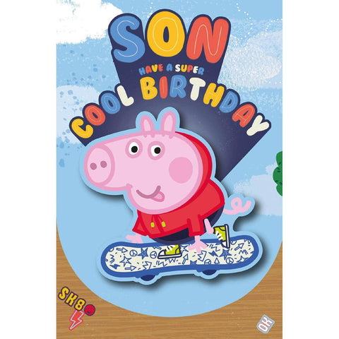 Peppa Pig Son Birthday Card, Son Have a Super Cool Birthday an Official Peppa Pig Product