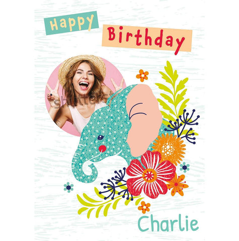 Personalised Animal Planet Elephant Birthday Card- Any Name & Photo an Official Animal Planet Product