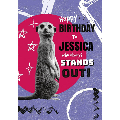 Personalised Animal Planet Meerkat Birthday Card- Any Name an Official Animal Planet Product