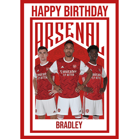 Personalised Arsenal FC Birthday Card an Official Arsenal FC Product