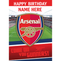 Personalised Arsenal FC Crest Birthday Card an Official Arsenal FC Product