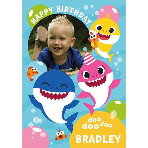 Personalised Baby Shark Photo Birthday Card an Official Baby Shark Product