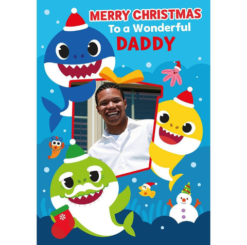 Personalised Baby Shark 'To a wonderful' Any Relation Christmas Photo Card an Official Baby Shark Product