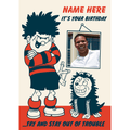 Personalised Dennis The Menance Beano Photo Birthday Card an Official Beano Product
