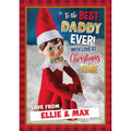 Personalised Elf On The Shelf Daddy Christmas Card- Any Name an Official The Elf on The Shelf Product