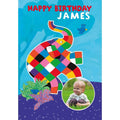 Personalised Elmer The Patchwork Elephant Photo Birthday Card an Official Elmer the Patchwork Elephant Product