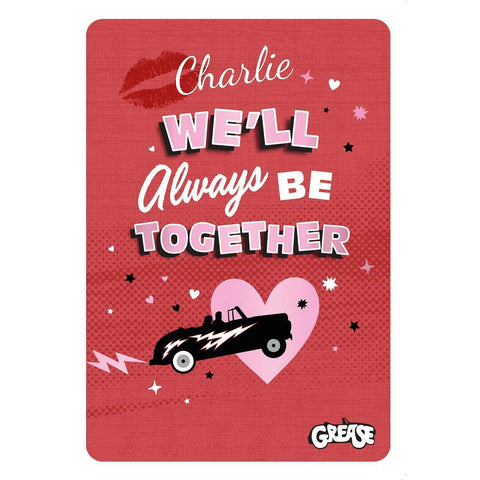 Personalised Grease 'We'll Always Be Together' Birthday card- Any Name an Official Grease Product