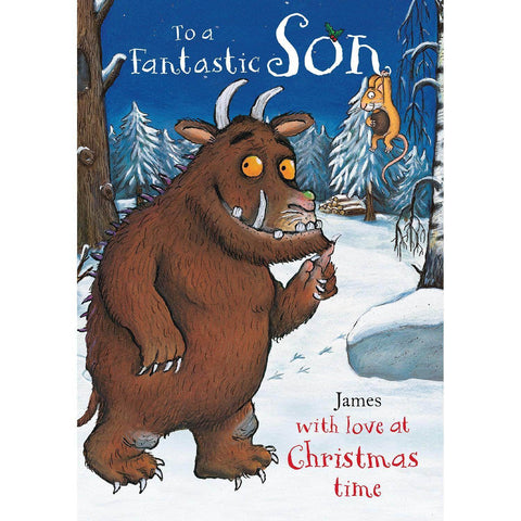 Personalised Gruffalo Son Christmas Card- Any Name an Official The Gruffalo Product