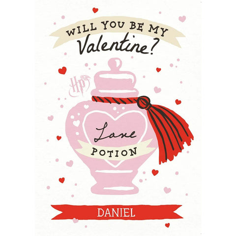 Personalised Harry Potter, Love Potion Valentines Card- Any Name an Official Harry Potter Product